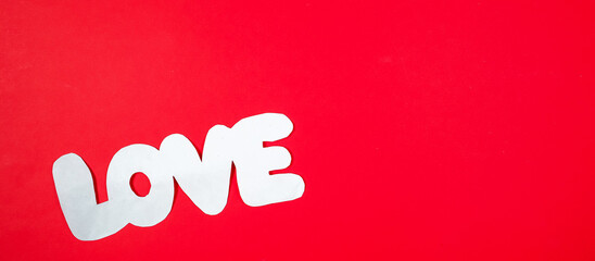 Valentines Day Flat Lay Composition Holiday Valentines Day Holiday Card Poster Valentines Day Red Background Banner.