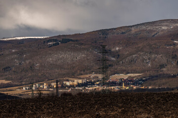 View from Strizovicky hill for Krusne mountain near Usti nad Labem city
