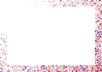 Red Paper Confetti Card. Carnaval Dot Illustration. Multicolor Round Bright Background. Fun Circle Texture.