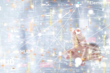 Global network. Blockchain. 3D illustration. Neural networks and artificial intelligence. Abstract