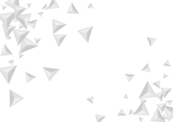 Hoar Origami Background White Vector. Pyramid Cover Backdrop. Grizzly Paper Illustration. Polygon Volume. Greyscale Shard Design.