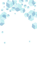 Blue-gray Polygon Background White Vector. Geometric Special Design. Sky Blue Block Spatial Illustration. Modern Template. Monochrome Shadow Cube.