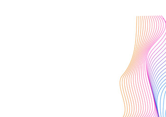 Colorful Wave Background White Vector. Synergy Banner. Rainbow Mesh Twisted. Blend Light Backdrop. Multicolored Circular Ribbon.