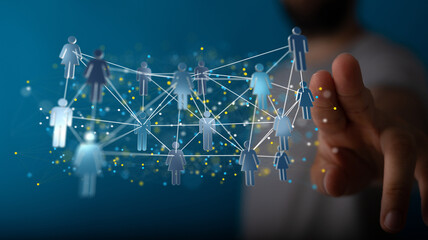 Abstract network of physical devices on the Internet using a network connection with statistics...