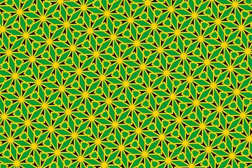 Geometric pattern in the colors of the national flag of Jamaica. The colors of Jamaica.