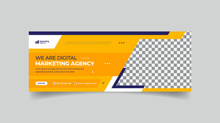 Digital marketing agency Facebook cover design, Social media post & web banner template