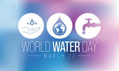 World Water day is observed every year on March 22, highlights the importance of freshwater. The day is used to advocate for the sustainable management of freshwater resources. Vector illustration.