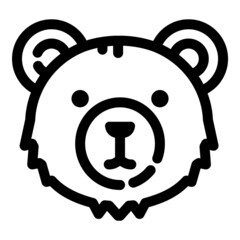 Bear Face Flat Icon Isolated On White Background
