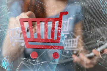 Shopping Cart Flat Design E-Commerce Icon