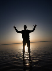 model photo shoot at sunset