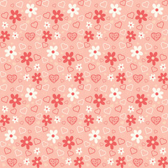 Plaid pattern seamless ornate. Set valentines day vector background. Fabric texture collection.Vector Valentine's Day Hearts Horizontal Seamless Pattern