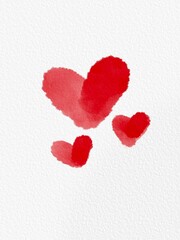 red heart on white background