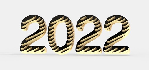 Obraz premium Happy New Year 2022. 3D illustration numbers isolated