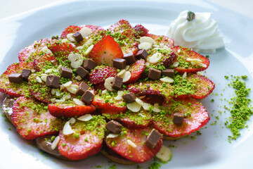 Turkish waffle on white background waffle menu. Turkish Waffle, Fruit, Chocolate, Waffle
