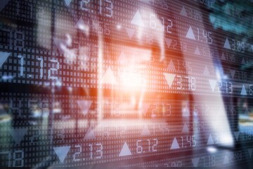 Global financial markets concept with graphs
