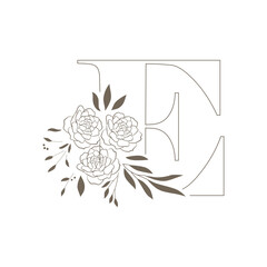 floral letter e