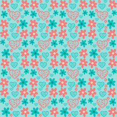 Plaid pattern seamless ornate. Set valentines day vector background. Fabric texture collection.Vector Valentine's Day Hearts Horizontal Seamless Pattern