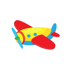 Illustration of the small plane on white background is insulated