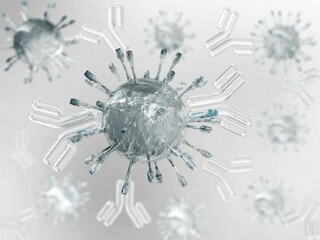Virus close-up, non-cellular infectious agent, 3d rendering