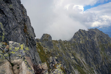 View of Orla Perc - the longest ridge trail in the High Tatras.