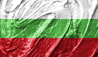 Bulgaria flag on watercolor texture. 3D image