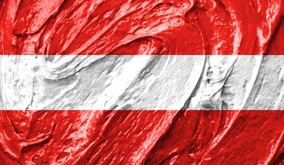 Austria flag on watercolor texture. 3D image