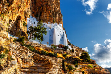 Monastery of Hozoviotissa in Amorgos Island  - obrazy, fototapety, plakaty