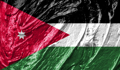 Jordan flag on watercolor texture. 3D image