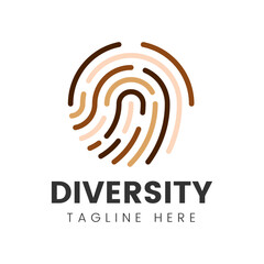 empreintes digitales logo diversité isolé sur fond blanc 