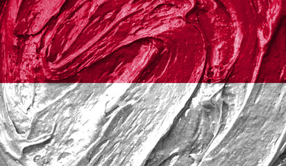Indonesia flag on watercolor texture. 3D image