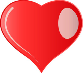 Red heart degraded with white reflections
