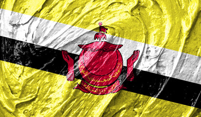 Brunei flag on watercolor texture. 3D image