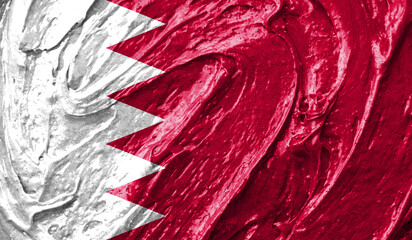 Bahrain flag on watercolor texture. 3D image