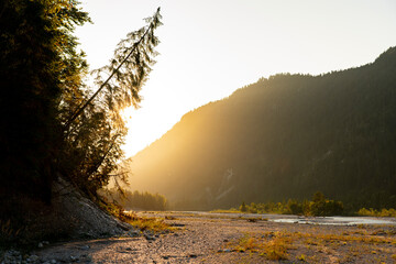 Sunset at the Isar