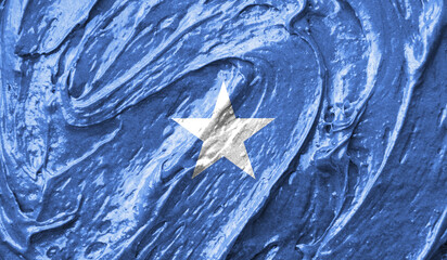 Somalia flag on watercolor texture. 3D image