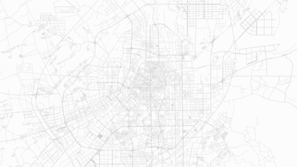 Changchun map city poster province, white and grey horizontal background vector map. Municipality area road map. Widescreen skyline panorama.