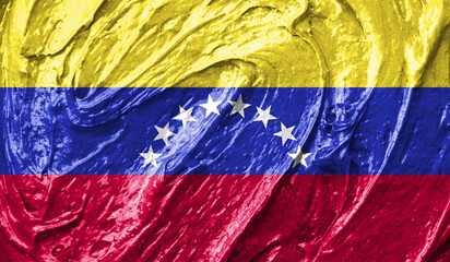Venezuela flag on watercolor texture. 3D image