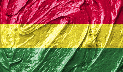 Bolivia flag on watercolor texture. 3D image