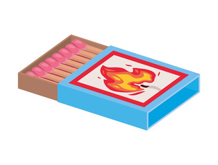 blue matchbox illustration