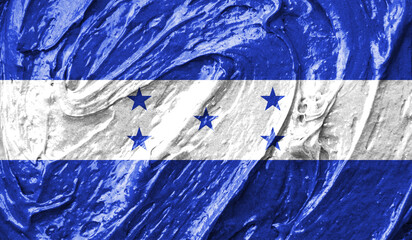 Honduras flag on watercolor texture. 3D image