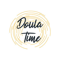 Doula logo vectoriel sur le partenaire d'accouchement. Élément de design pour cartes, bannières et dépliants. 