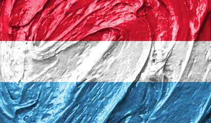 Luxembourg flag on watercolor texture. 3D image