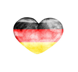Germany heart retro flag on a white background
