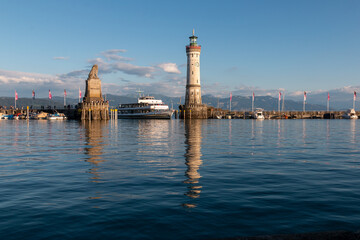 Harbour entrance from the island of Lindau in Lake Constance