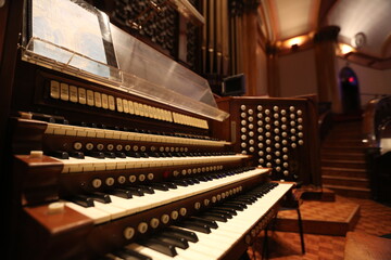 Keys of church organ