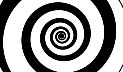 An hypnotic spiral in black and white, blurred borders.
