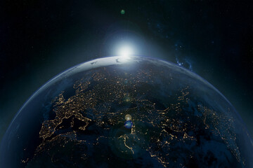 image of the earth seen from space. 3d render.