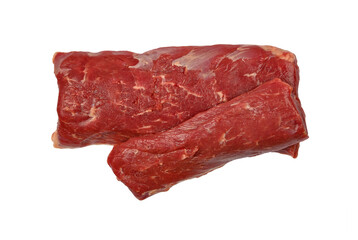 Raw lamb meat fillet steak isolated on white