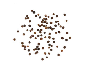 Heap of black peppercorns isolated