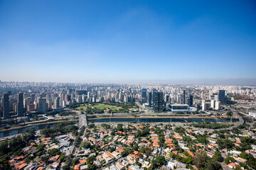 Aerial photo at Vila Olimpia Sao Paulo in 20150521 - obrazy, fototapety, plakaty